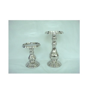 Laiton nickelé argent finition bougeoir forme ronde pour la décoration de la maison cadeau et éclairage au prix de gros - Product Image 2