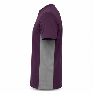 Camiseta de Algodón con Cuello Redondo y Paneles Laterales Grises al por Mayor, Ropa Casual Personalizada de Manga Corta para Hombre - Product Image 5