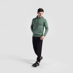 Sudadera con capucha GAI Stealth verde claro XXS, estilo premium con media cremallera, tejido de punto de 500 g/m², estampado serigrafiado y bordado, de peso pesado. - Product Image 4