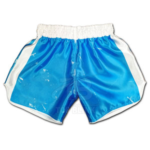 กางเกงมวยไทยขาสั้นเอวกลางแบบยืดหยุ่นเสื้อแนวสปอร์ตลายพื้น - Product Image 1