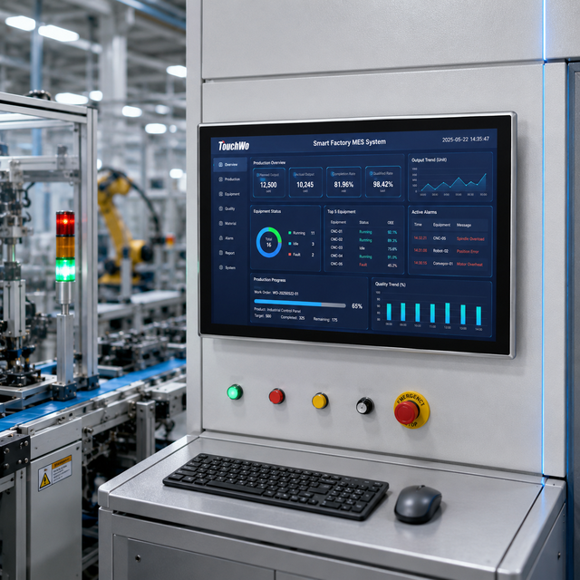 DM215 21.5" Embedded Fanless Industrial Touch PC Capacitive Touch Panel PC for Automation Equipment HMI System