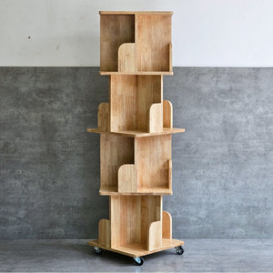 Étagère mobile moderne à 4 niveaux en bois naturel KS68193 pour salon, bureau, chambre d'enfant, chambre à coucher, design sur pied - Product Image 4