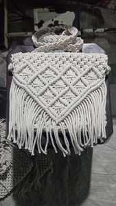 Sacs à cordon crochet macramé en coton sur mesure, idéaux pour les magasins d'accessoires de mode pour la revente, peuvent être fabriqués dans votre conception - Product Image 6