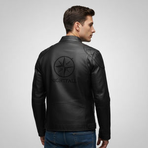 Chaqueta Bomber de Cuero de Invierno con Forro de Lona de Alta Calidad, Cuello Alto, Mangas Suaves y Ribetes Acanalados - Product Image 3