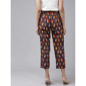 Pantalon décontracté en coton imprimé ikat pour femme - Product Image 1