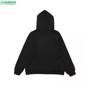Sudadera con capucha unisex personalizada con cremallera completa, 100% algodón, forro polar/franela, de secado rápido, transpirable, térmica para invierno - Product Image 1