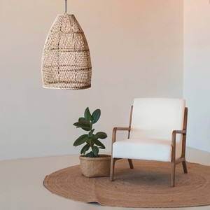 Lámpara Colgante de Mimbre Trenzado a Mano Nassije, 65 cm de Altura - Product Image 4