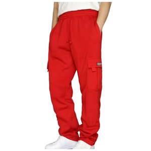 Nouveau style sport pantalons décontractés avec doublure en polaire style jogger plusieurs poches cordon de serrage pantalon cargo ample pour hommes - Product Image 2