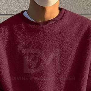 Sweats en molleton Sherpa pour hommes de haute qualité 100% coton solide hiver personnalisé meilleure vente - Product Image 2