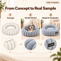 Lit pour chien et chat Yangyangpet, solide, luxueux, moderne, toutes saisons, amovible, lavable, en mousse pelucheuse, confortable, petit modèle