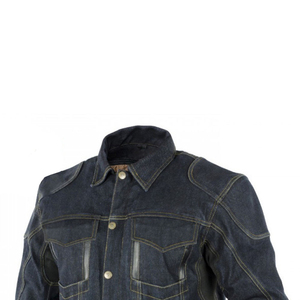 Veste de course en denim épais pour homme avec col boutonné et poches, coupe ajustée, combinaisons de moto pour l'hiver - Product Image 5