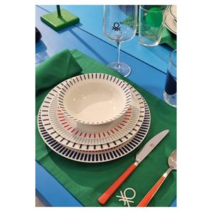 Be-Kct0016 Service de table en porcelaine multicolore à rayures mélangées 24 pièces - MULTICOLORE - Product Image 1