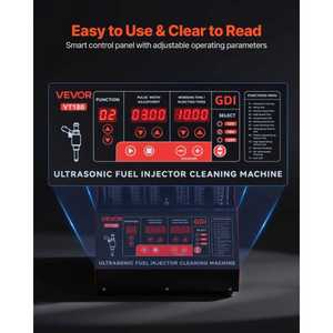 Nettoyeur à ultrasons commercial réglable 12V/70V/120V, testeur d'injecteurs de carburant à 9 modes de test, modèle 6 cylindres EFI/FSI/GD - Product Image 4