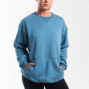 Otoño Invierno 350g Fleece Oversize Pullover Moda personalizada al por mayor para hombres y mujeres Loose Fit Sudadera informal para mujer - Product Image 1