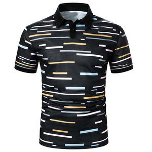 2025 Nueva camiseta Polo de hombre al por mayor de secado rápido de algodón y poliéster con logotipo personalizado estampado cómodo y personalizable - Product Image 1