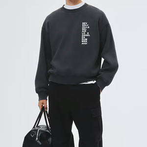 Sweat-shirts à la mode, logo personnalisé, col rond ample, tricot en coton 100%, couleur unie, design décontracté, chemise en tricot pour homme - Product Image 5