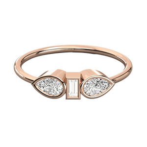 Anillo de Bodas con Diamantes en Forma de Pera y Baguette - Product Image 6