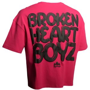 Camiseta Premium Broken Heart Boyz para Hombre y Mujer, Estampado de Letras en Negrita, Algodón Rosa, Estilo Urbano Holgado - Product Image 2