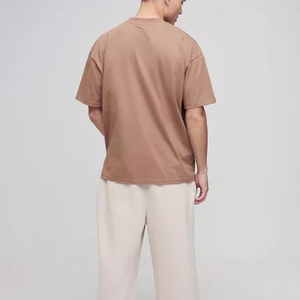 เสื้อยืดพิมพ์ลายแฟชั่นสำหรับผู้ชายเสื้อยืดผ้าฝ้ายหนา100% ทรงหลวมแบบพอดีกับจีเอสเอ็มขนาดใหญ่พิมพ์ลายดิจิตัล - Product Image 3