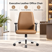 Chaise de bureau de luxe en cuir, chaise de direction à dossier haut, chaise de bureau en cuir PU, chaise pivotante confortable pour les réunions