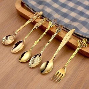 Venta caliente diseño moderno latón té café cucharas retorcidas nuevo diseño chapado en oro personalizado para cocina restaurantes fiestas - Product Image 6