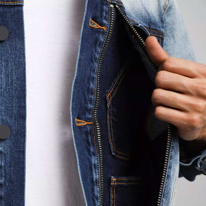 Chaqueta de Mezclilla de Algodón 100% Lavada, Estilo Vintage, Formal, de Invierno, para Hombre, con Botones y Bordado Personalizado, para Venta al por Mayor - Product Image 2