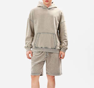 Sweats à capuche en molleton délavé pour hommes, qualité durable, 100% coton, légers, respirants, impression de logo personnalisée, conception OEM - Product Image 1