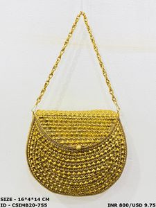 Handcrafted <b>Crystal</b> Stone & Metal Clutch Luxuriously Designed for Stylish Women at Elegant & Prestigious Gatherings - Product Image 5