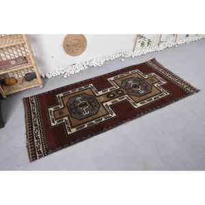 พรมปูพื้นสไตล์ตุรกีผืนใหญ่สีน้ำตาลแดงแบบคลาสสิกขนาด3.2x6.9ฟุตถักทอแบบแบนงานปะติดขนสัตว์ขนาด10มม. สำหรับโถงทางเดินสี่เหลี่ยมผืนผ้าพื้นที่ - Product Image 2