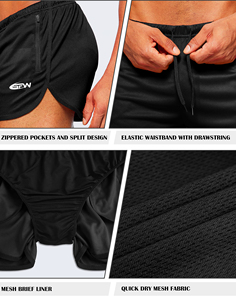 Pantalones cortos deportivos clásicos para hombre, diseño deportivo atemporal con mezcla de algodón transpirable, cintura elástica y bolsillos para gimnasio - Product Image 5