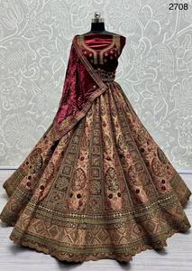 ผ้าไหมที่สวยงาม lehenga choli กับ dupatta คู่ - Product Image 2