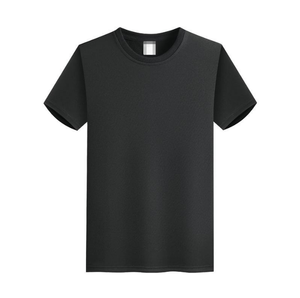 เสื้อคอกลมแขนสั้นเข้ารูปสำหรับผู้ชายเสื้อลำลองคอกลมสีทึบ - Product Image 4