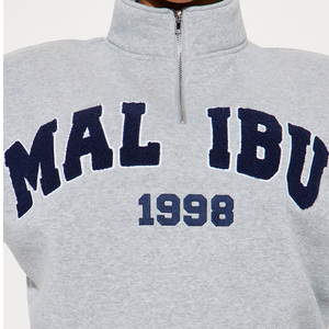 Pull-over de sweat-shirt zippé à col haut personnalisé/Sweat-shirt en molleton de coton épais avec impression personnalisée en tissu éponge doux brossé 2026 - Product Image 3