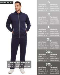 Haute qualité hommes décontracté sport Jogging survêtement à manches longues 2 pièces tenue grande taille Fitness gros survêtement pour l'automne - Product Image 2