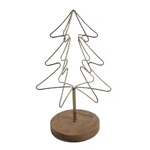 ลวด X-Mas สำหรับตกแต่งบนโต๊ะทำจากทองเหลืองฐานทรงกลมทำจากเหล็ก & ไม้ของตกแต่งแนวคริสต์มาสสุดหรู - Product Image 1