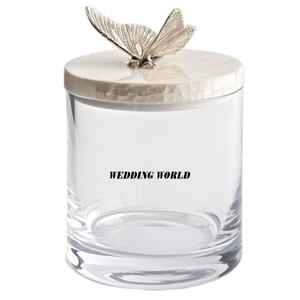 Pot à bonbons décoratif en verre d'excellente qualité serveur de noix de créateur fait à la main classique élégant en gros pot à fruits secs en métal - Product Image 5