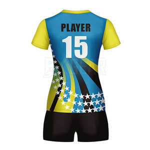 Uniforme de voleibol duradero y cómodo hecho de tela que absorbe el sudor con costuras duraderas diseñadas - Product Image 2