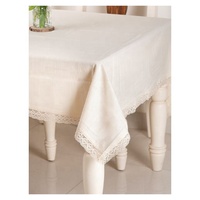 Housse de table à manger carrée de luxe en lin beige, imperméable, anti-poussière, infroissable, personnalisable, OEM ODM, vente en gros, exportation pour restaurants
