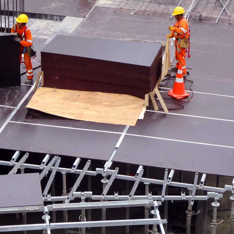 Vietnamese Manufacturer's Heavy-Duty E1 Phenolic Board Black/Brown Film Faced Plywood Rubber Core Eco-Friendly Reusable 6-8Times