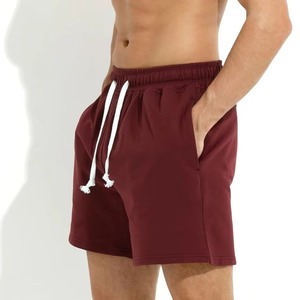 Shorts d'été streetwear personnalisables, taille élastique, respirants, mi-taille, 100% coton, uni, anti-froissement, lavés - Product Image 3