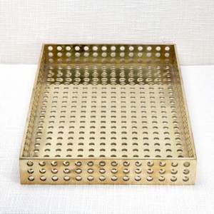 Bandejas Redondas de Metal Dorado para Servir, Juego de 2 Platos Decorativos de Ramadán y Eid a Precio Mayorista, Productos A LA Venta - Product Image 2