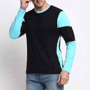 T-shirt de sport pour homme en tissu peigné 100% coton de haute qualité, manches longues, col rond, coupe ample, respirant, séchage rapide - Product Image 2