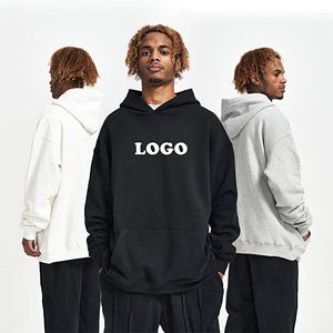 mens oversized <b>hoodies</b> custom logo streetwear fleece pullover <b>plain</b> color sweatshirt private label bulk wholesale supplier - Product Image 1