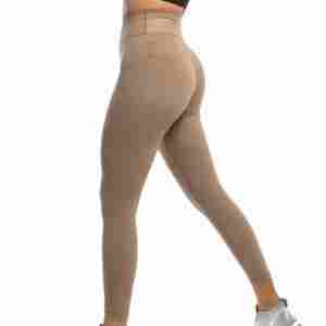Leggings de yoga tricotés taille haute à effet ventre plat avec logo personnalisé, séchage rapide et respirants, grandes tailles pour femmes - Product Image 4