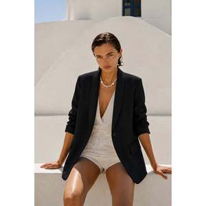 Chaqueta Blazer Sal Yaka Astarli - Negra - Negra - Product Image 1