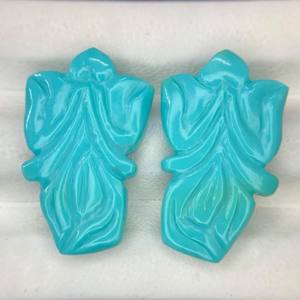 Arizona Natural turquesa tallada piedra preciosa hecha a mano Mughal arte tallado corte ovalado hermosa joyería utiliza producto a granel - Product Image 1