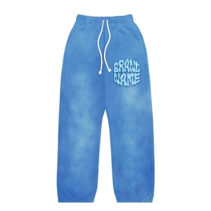 Pantalones sueltos holgados personalizados con cordón largo para hombre, bóxer de pierna ancha recto de gran tamaño, pantalones de chándal lavados con ácido - Product Image 5