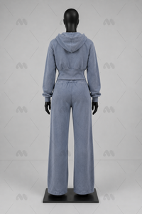 Sudadera con Capucha Azul Claro para Mujer, Corte Regular, Manga Larga, Color Sólido, Estilo Casual Holgado con Cordón Ajustable, para Otoño e Invierno - Product Image 4