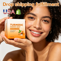 Savon à l'essence de curcuma naturel pour une peau éclatante, un teint uniforme, barre nettoyante nourrissante, dropshipping