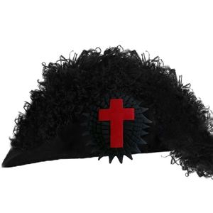 Chapeau d'officier de la Ligne des Chevaliers Templiers de l'Illinois, entièrement noir avec plumes - Product Image 1